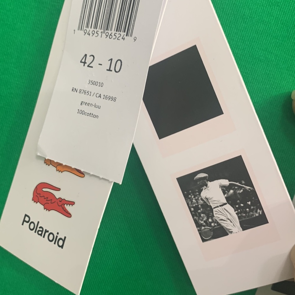 Lacoste X POLAROID WOMEN’S CREW NECK PRINT COTTON T-SHIRT GREEN - Picture 4 of 8